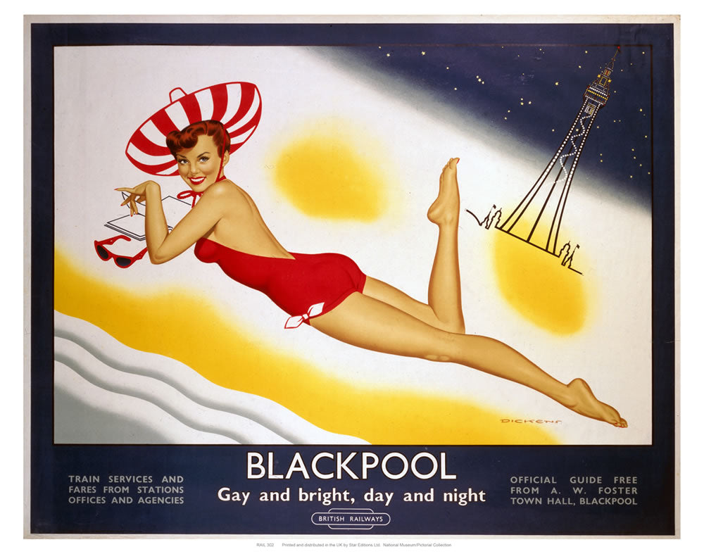 Blackpool Gay and Bright 24" x 32" Matte Mounted Print