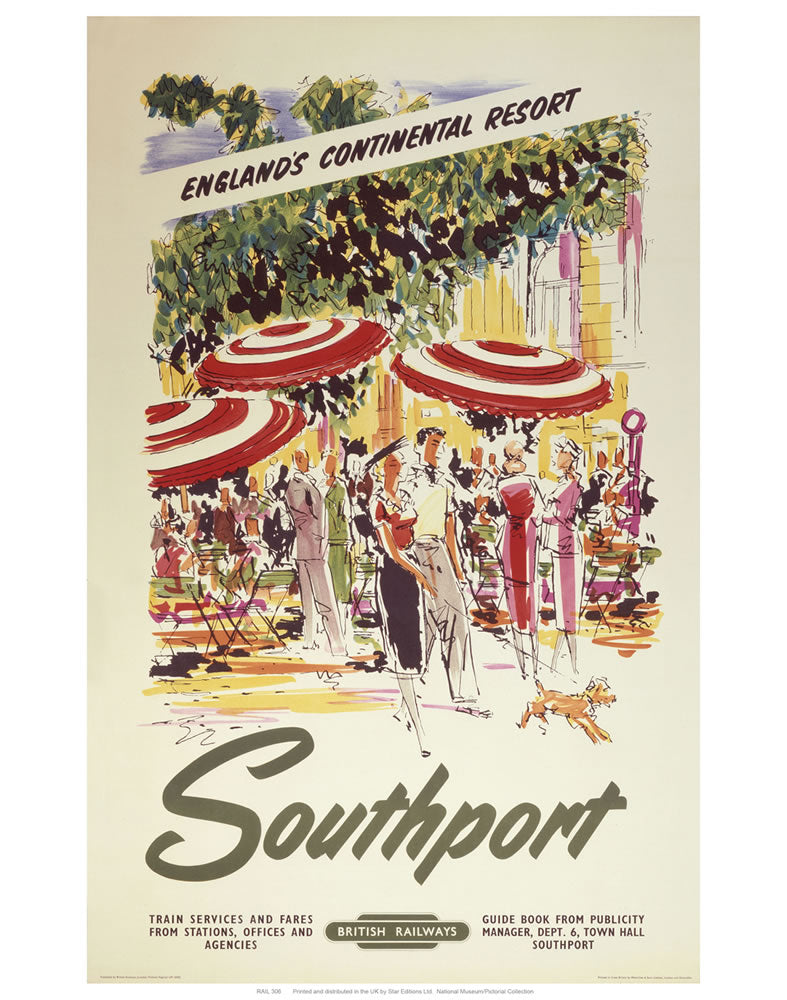 Southport England's Continental Resort 24" x 32" Matte Mounted Print