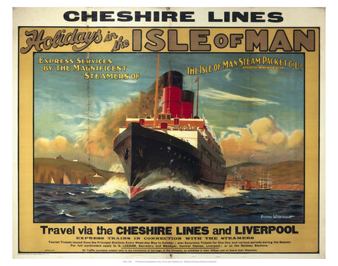 Cheshire Lines Isle of Man 24" x 32" Matte Mounted Print