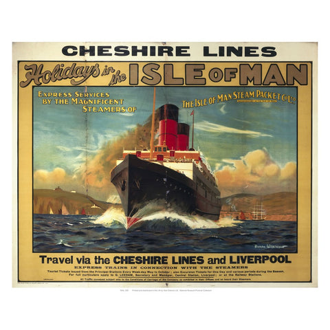 Cheshire Lines Isle of Man 24" x 32" Matte Mounted Print