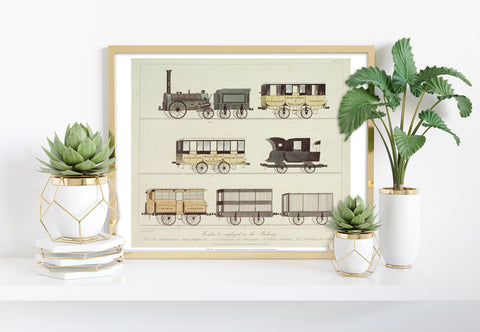 Coaches Employed On The Railway - Drawing - Art Print