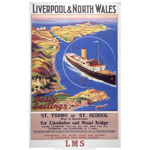 Liverpool and North Wales 24" x 32" Matte Mounted Print
