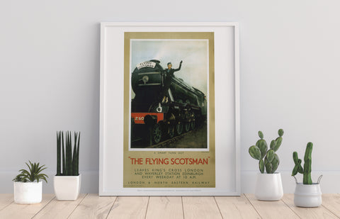 Woman Waiving From The Flying Scotsman - Premium Art Print