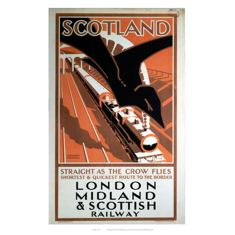 London Midland and Scotland Railway 24" x 32" Matte Mounted Print