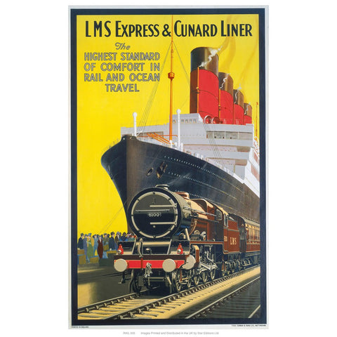 LMS express and Cunard liner 24" x 32" Matte Mounted Print