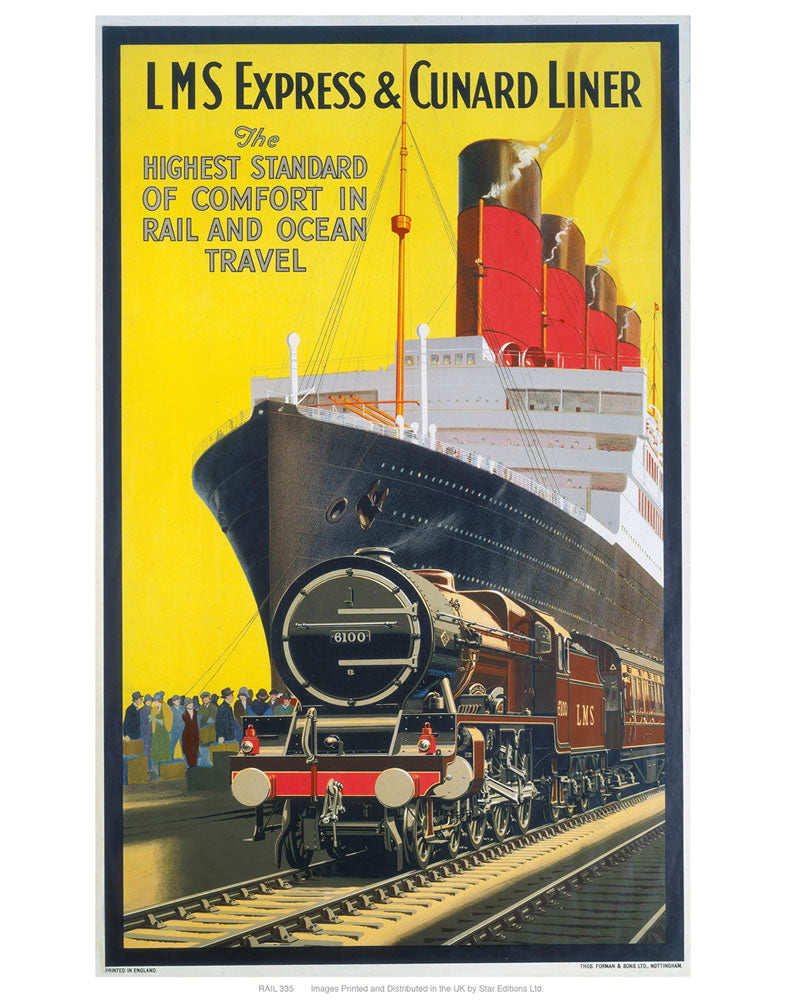 LMS express and Cunard liner 24" x 32" Matte Mounted Print