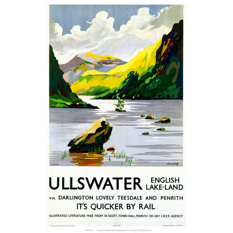 Ullswater English lake-land 24" x 32" Matte Mounted Print