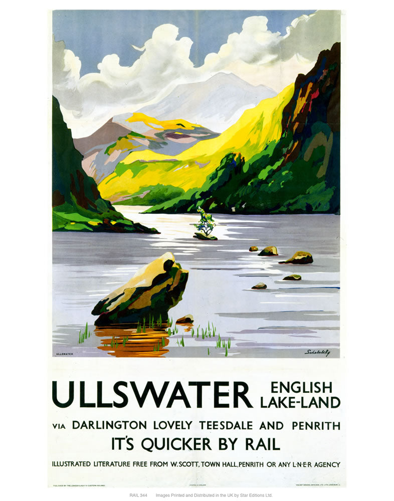 Ullswater English lake-land 24" x 32" Matte Mounted Print
