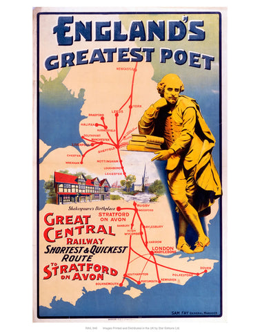 England's greatest poet 24" x 32" Matte Mounted Print