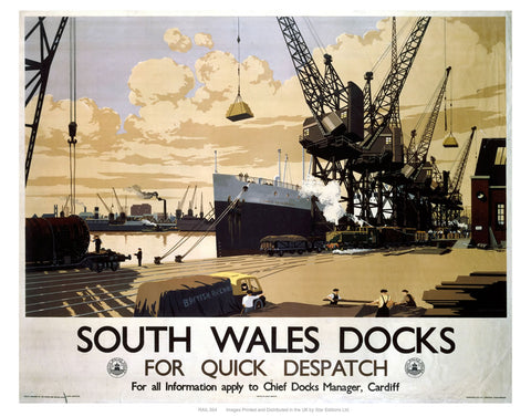 South Wales docks 24" x 32" Matte Mounted Print