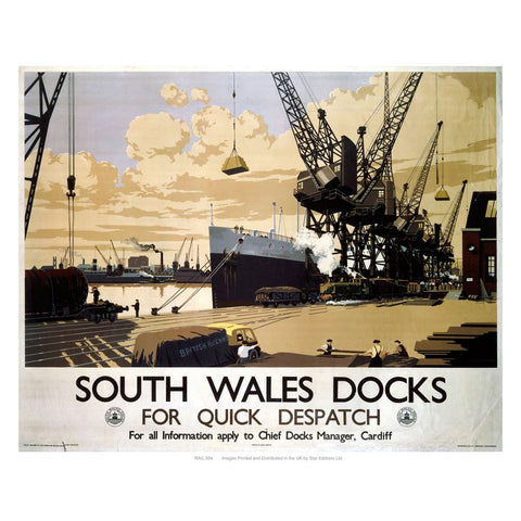 South Wales docks 24" x 32" Matte Mounted Print