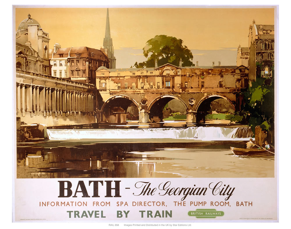 Bath- the Georgian city 24" x 32" Matte Mounted Print