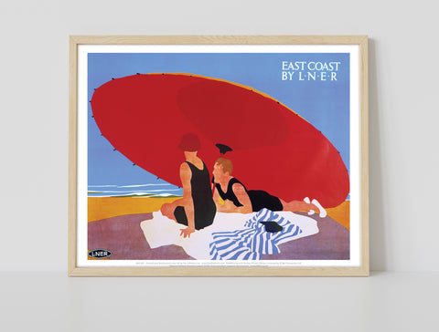 East Coast By Lner - Red Umbrella - 11X14inch Premium Art Print