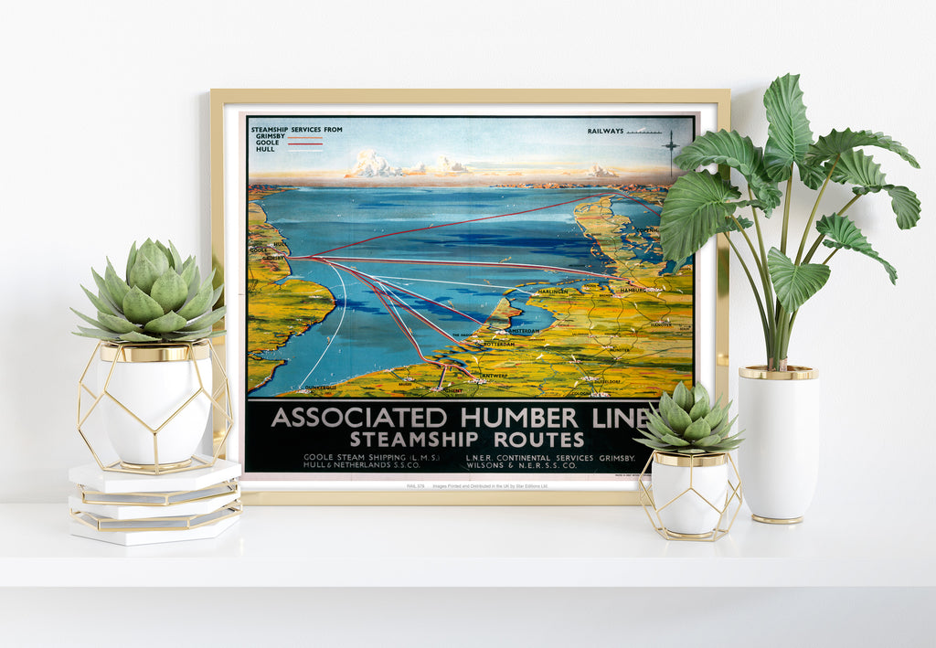 Associated Humber Lines Steamship Routes - 11X14inch Premium Art Print