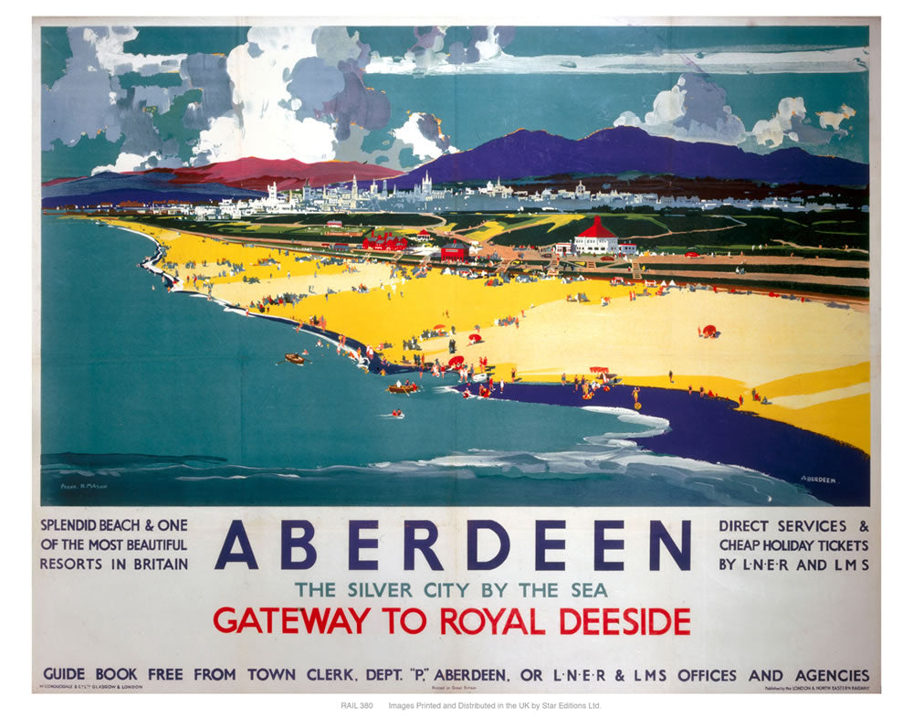 Aberdeen by the sea 24" x 32" Matte Mounted Print