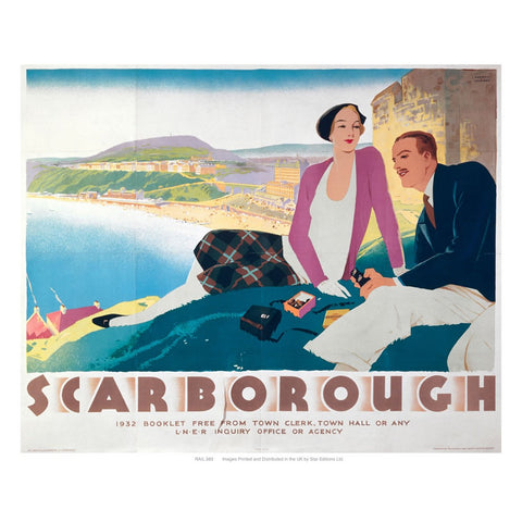 Scarborough Sea view 24" x 32" Matte Mounted Print