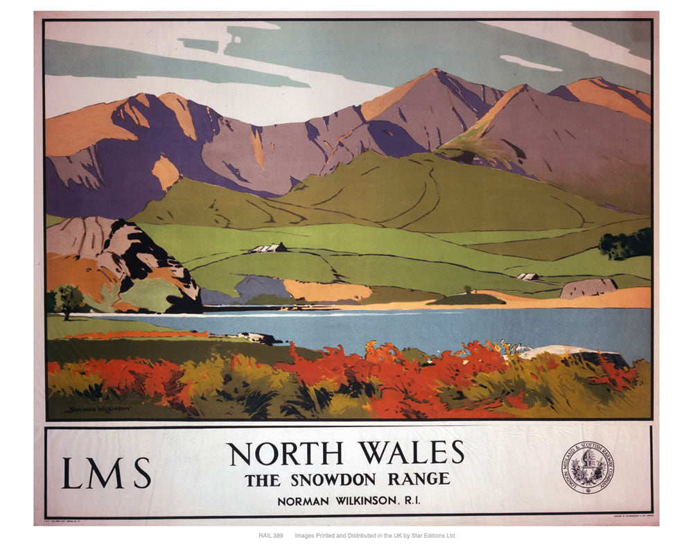 North Wales the Snowdon range 24" x 32" Matte Mounted Print