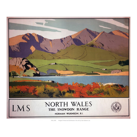 North Wales the Snowdon range 24" x 32" Matte Mounted Print