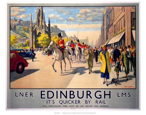 Edinburgh by rail 24" x 32" Matte Mounted Print