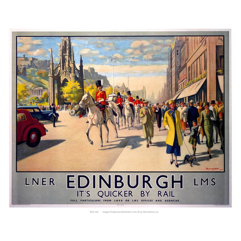 Edinburgh by rail 24" x 32" Matte Mounted Print