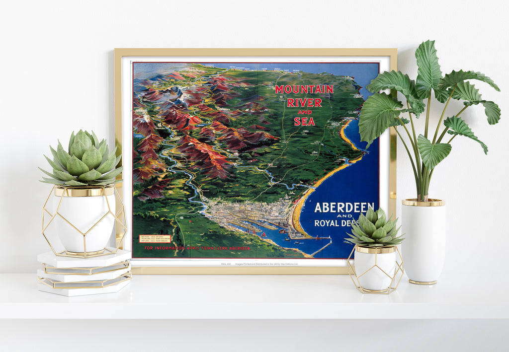 Mountain River And Sea - Aberdeen - 11X14inch Premium Art Print