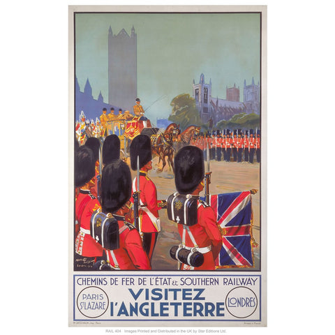 Visit l'angleterre southern railway 24" x 32" Matte Mounted Print