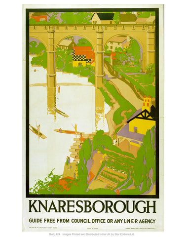 Knaresborough guide 24" x 32" Matte Mounted Print