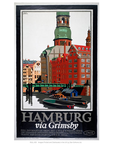 Hamburg via Grimsby 24" x 32" Matte Mounted Print