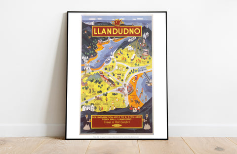 Llandudno - Pictorial Map - 11X14inch Premium Art Print