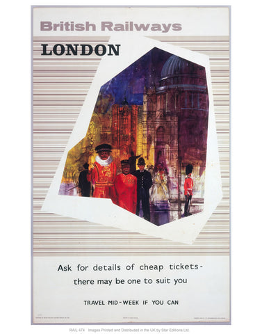 British railway London 24" x 32" Matte Mounted Print