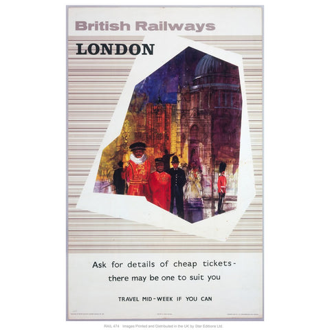 British railway London 24" x 32" Matte Mounted Print
