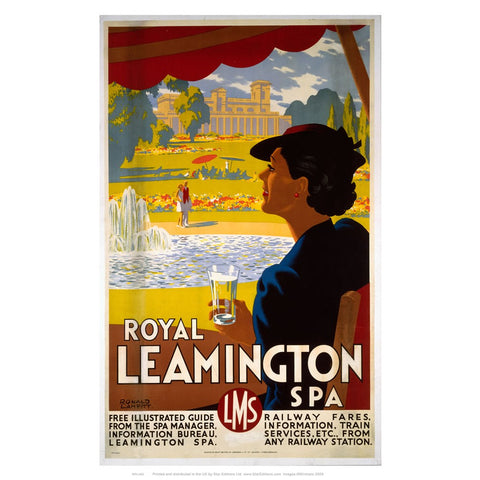 Royal Leamington Spa - LMS Railway Poster by Ronald Lampitt 24" x 32" Matte Mounted Print