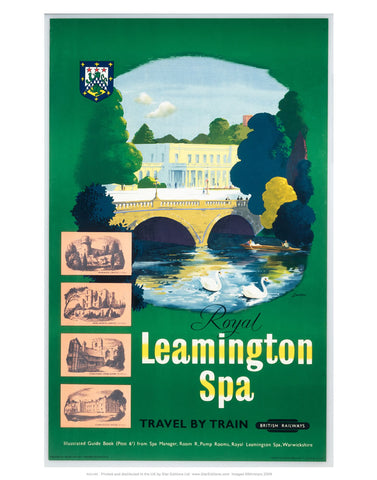 Royal Leamington spa - Green British Railways Poster 24" x 32" Matte Mounted Print