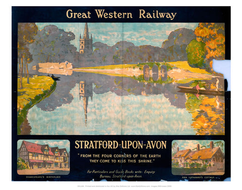Stratford-upon-avon - Great western railway Poster - Four corners of the earth 24" x 32" Matte Mounted Print