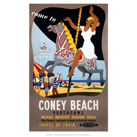 Coney Beach Porthcawl - Britain's Brightest Pleasure Beach - Carousel 24" x 32" Matte Mounted Print