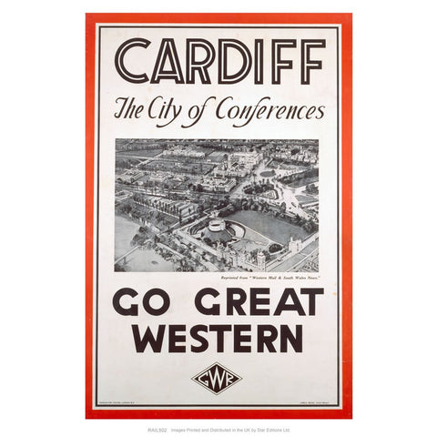 Cardiff The City of Conferences - Go Great Western 24" x 32" Matte Mounted Print