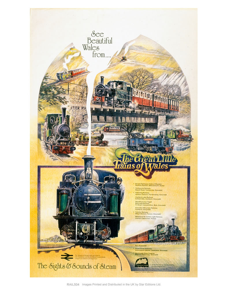 The Great Little Trains of Wales - the sights and sounds of steam 24" x 32" Matte Mounted Print