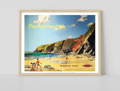 Pembrokeshire Travel By Train - 11X14inch Premium Art Print