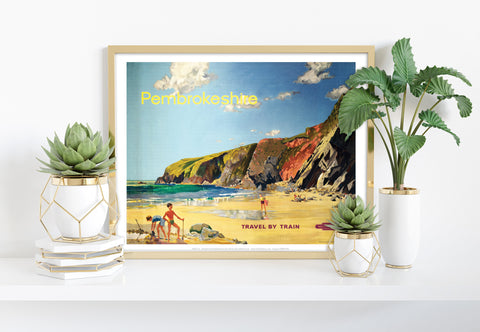 Pembrokeshire Travel By Train - 11X14inch Premium Art Print