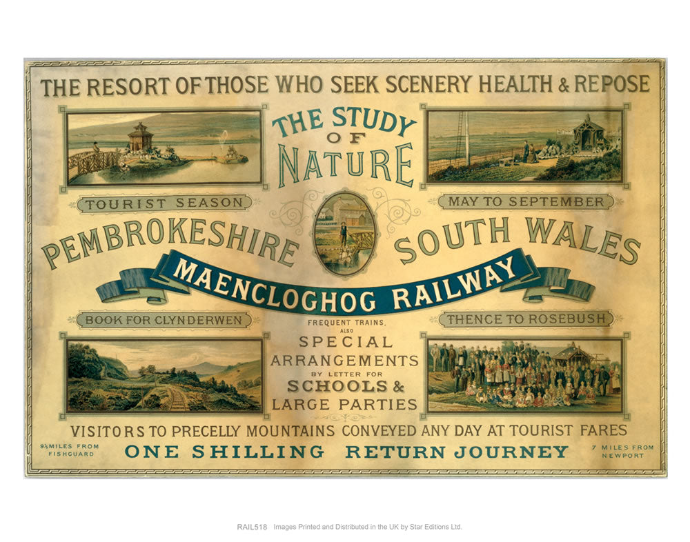 Pembrokeshire South Wales - Maenclochog Railway 24" x 32" Matte Mounted Print