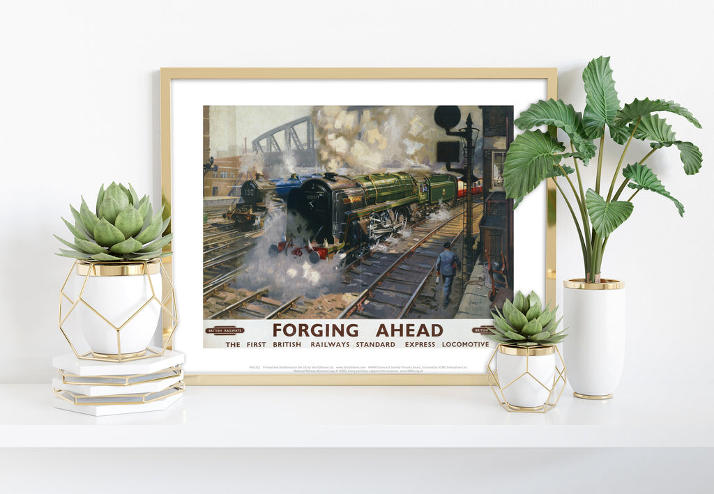 Forging Ahead - Express Locomotive - Premium Art Print