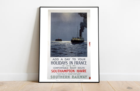 Holiday In France - Southampton To Havre - Railway Art Print