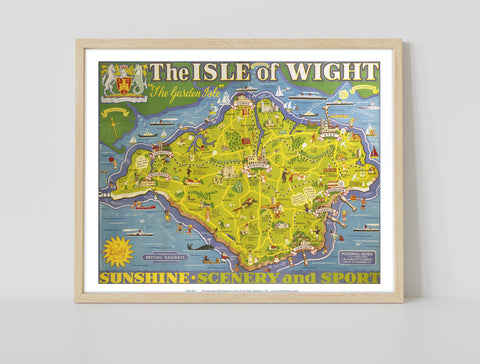 Isle Of Wight - The Garden Isle Island Map - Art Print