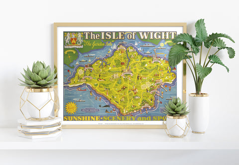 Isle Of Wight - The Garden Isle Island Map - Art Print
