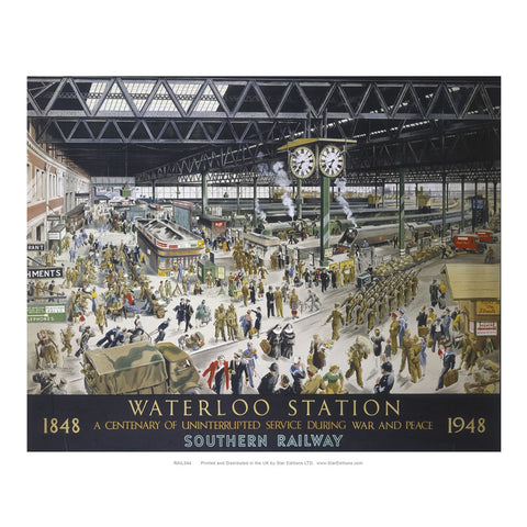 Waterloo Station - Southern Railway 1848 to 1948 commemorative poster 24" x 32" Matte Mounted Print