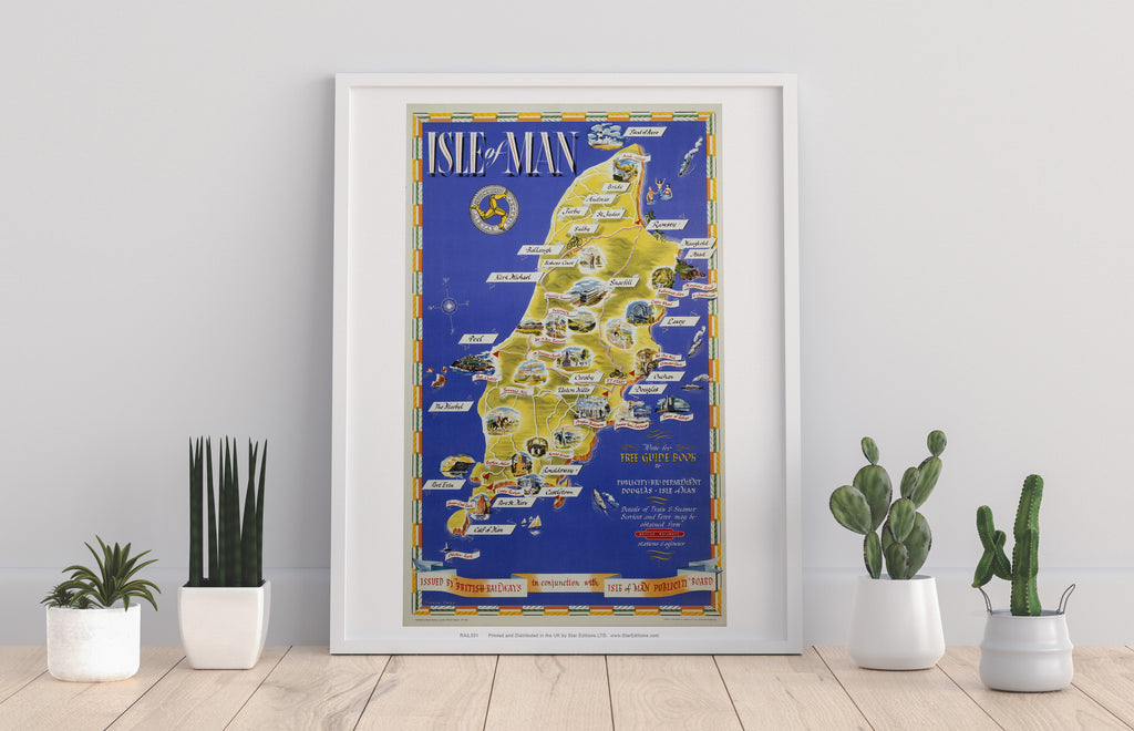 Isle Of Man Map - 11X14inch Premium Art Print