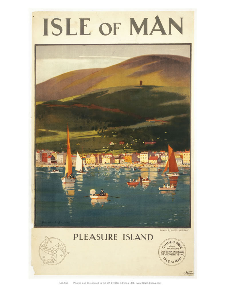 Isle Of Man Pleasure Island Poster 24" x 32" Matte Mounted Print