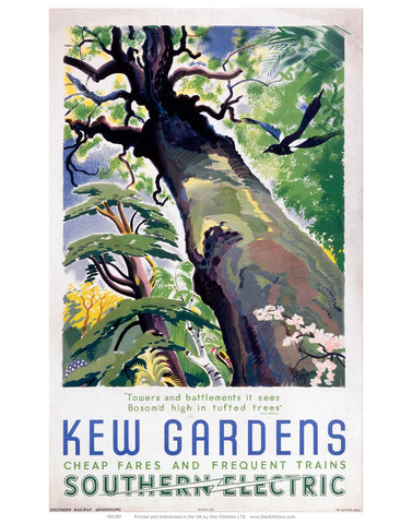 Kew Gardens - Southern Electric Railwy Poster 24" x 32" Matte Mounted Print