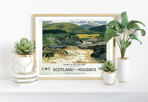 Fishing In New Galloway - Scotland For Holidays Art Print