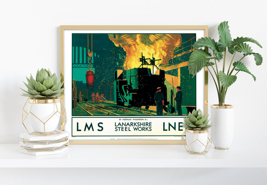 Lanarkshire Steel Works - 11X14inch Premium Art Print